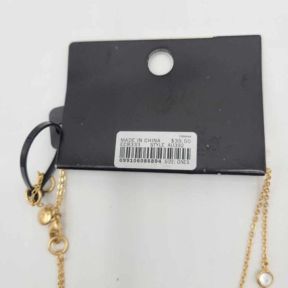 J Crew Gold Tone Chain with Bezel Set Crystals NWT!  NEW! - Picture 3 of 6